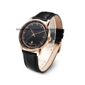 3ATM Waterproof Stainless Steel Automatic Mechanical Watch Leather Strap